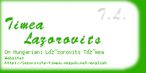 timea lazorovits business card
